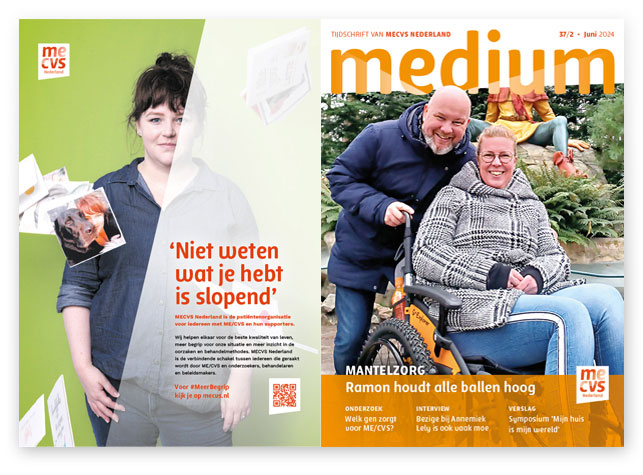 HSTotaal: ontwerp van het omslag van MEdium, het tijdschrift van MECVS Nederland, gebaseerd op de uitstraling van de website