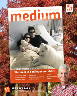 HSTotaal LinkedIn-visual: omslag van MEdium, tijdschrift van MECVS Nederland; rode herfstkleuren en foto’tje van Bart Landman